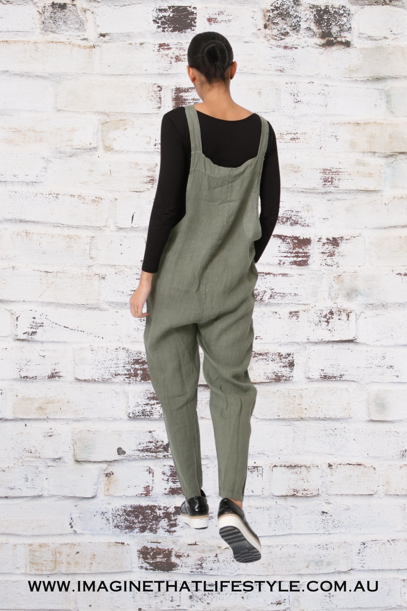 'Cara' Linen Jumpsuit - Khaki