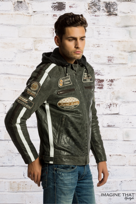 'Fifty Eight' Gents Motorcycle Leather Jacket