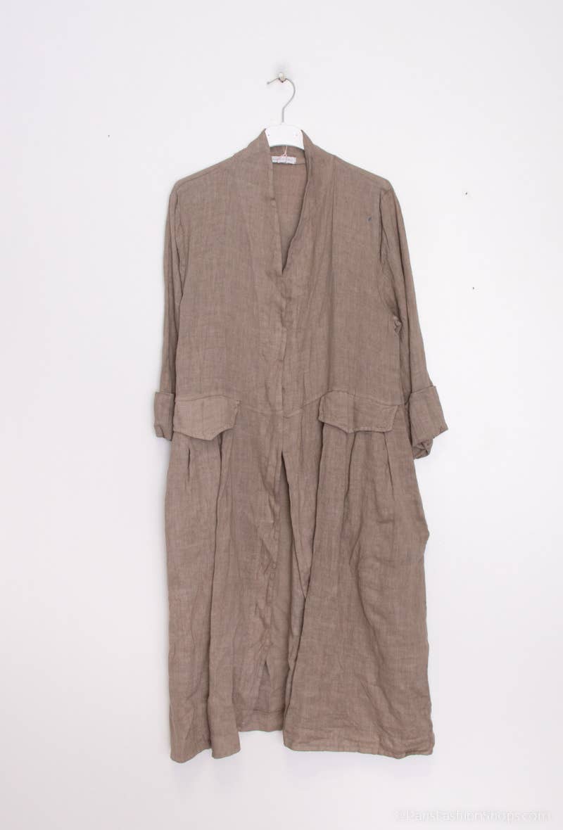 'Heidi' Long Linen Coat