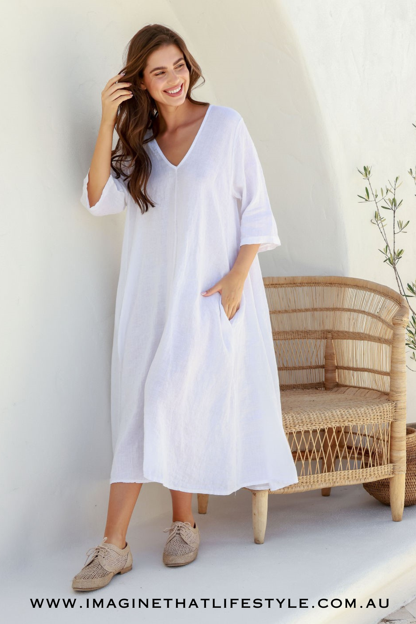 'Dina' Linen Dress