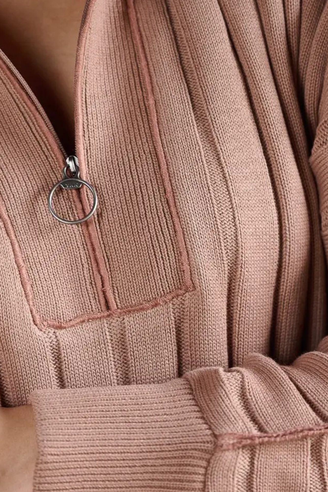 'Catalina' Zip Lounge Sweater - Terracotta Latte