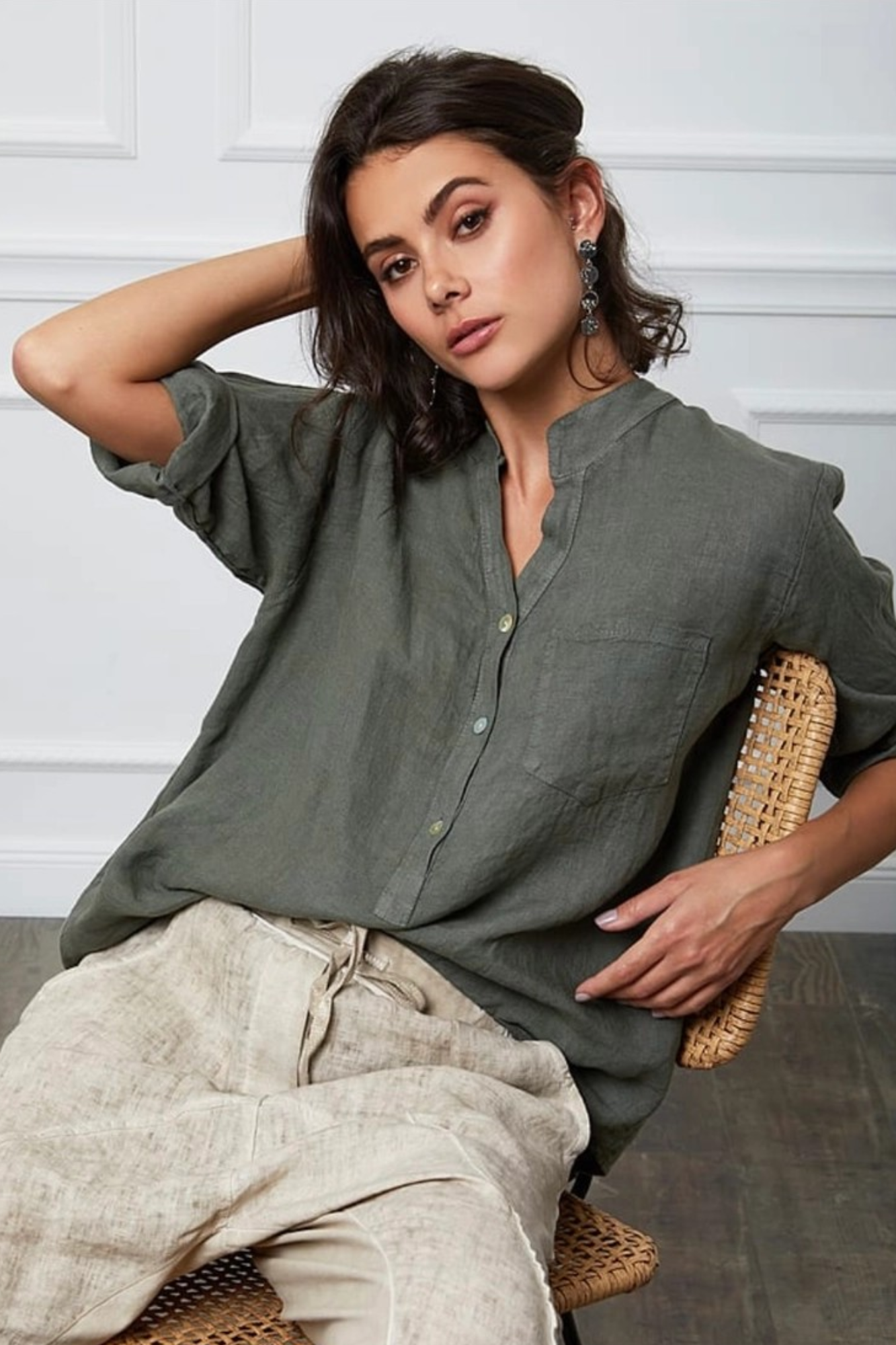 'Colby' Linen Blouse