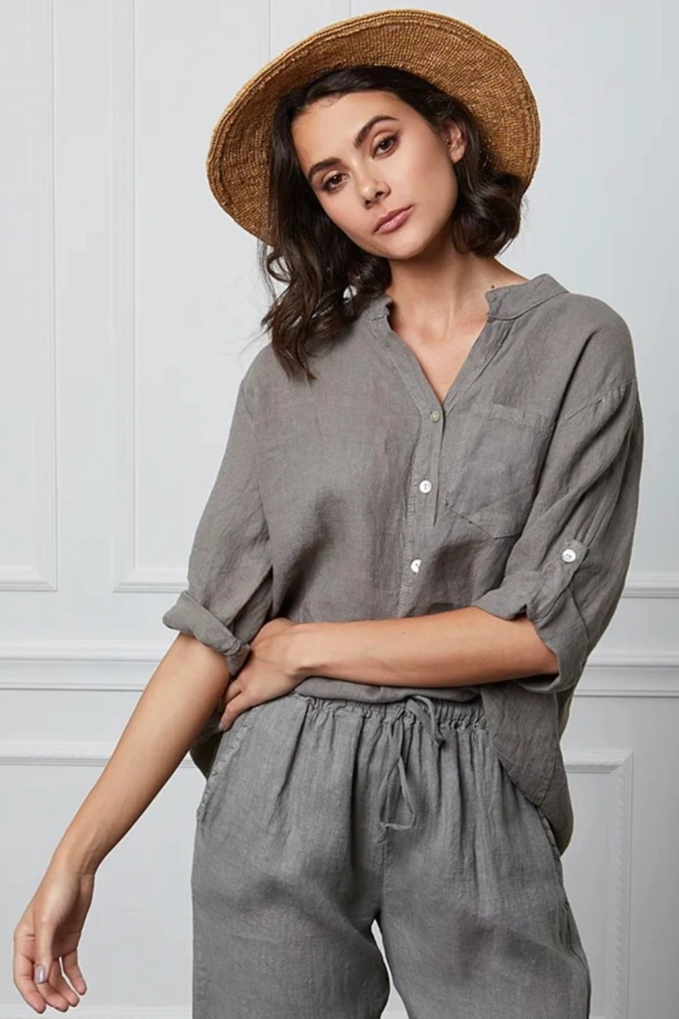 'Colby' Linen Blouse