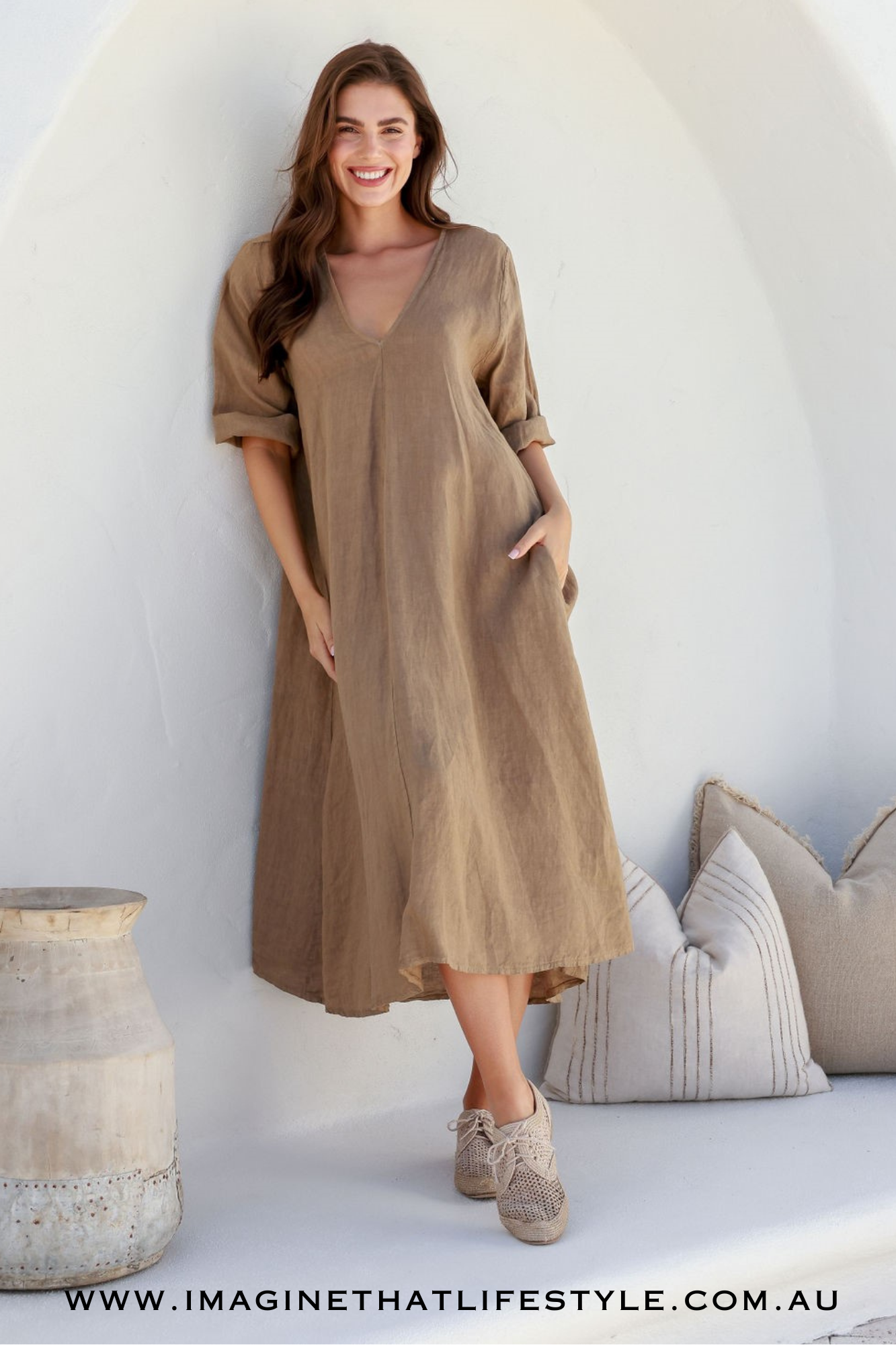 'Dina' Linen Dress