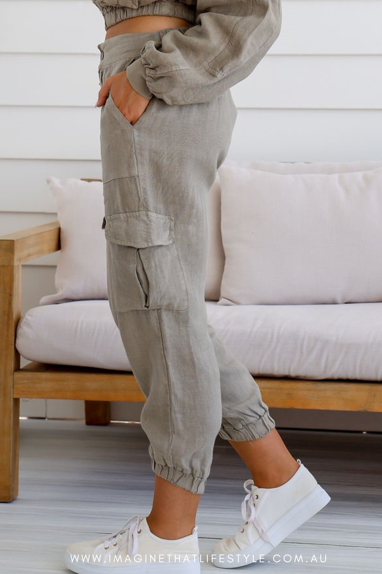 'Empress' Linen Pant - Dune