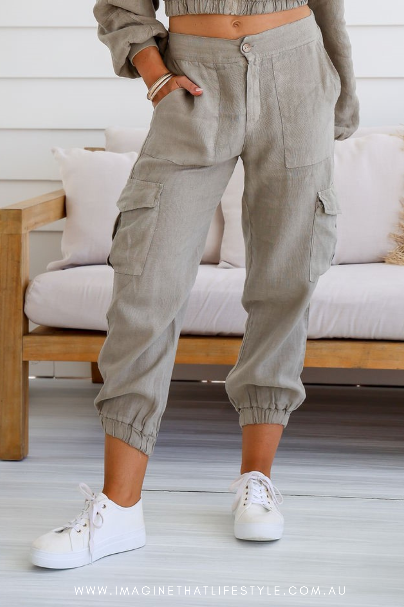 'Empress' Linen Pant - Dune