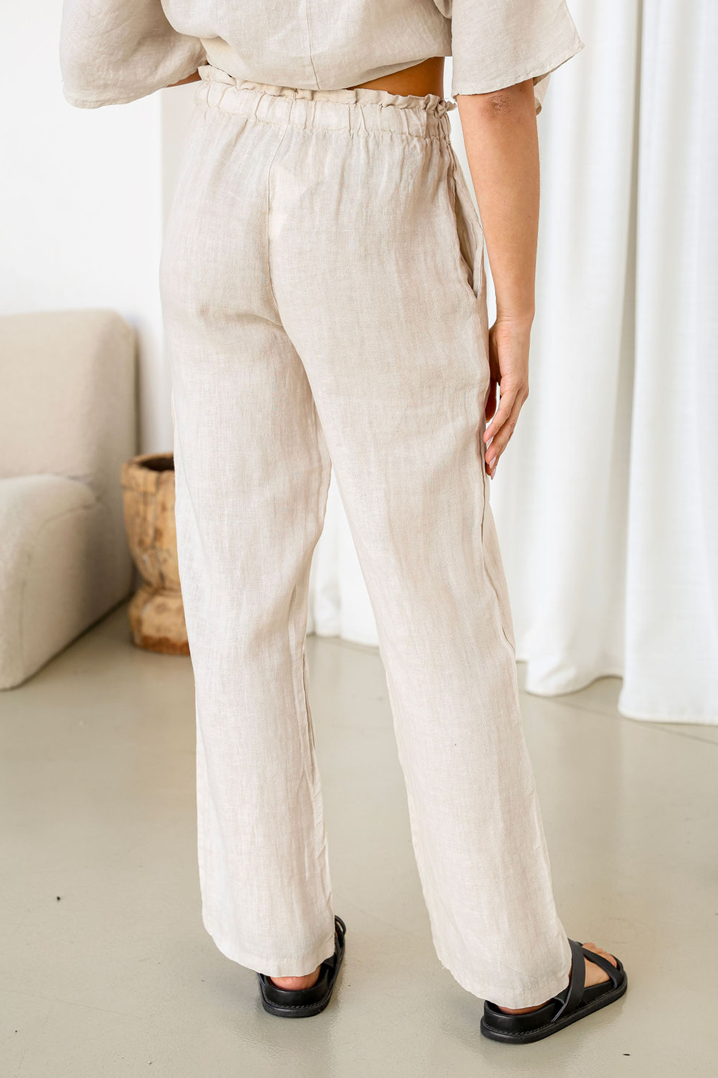 'Gelso' Linen Pant - Sand