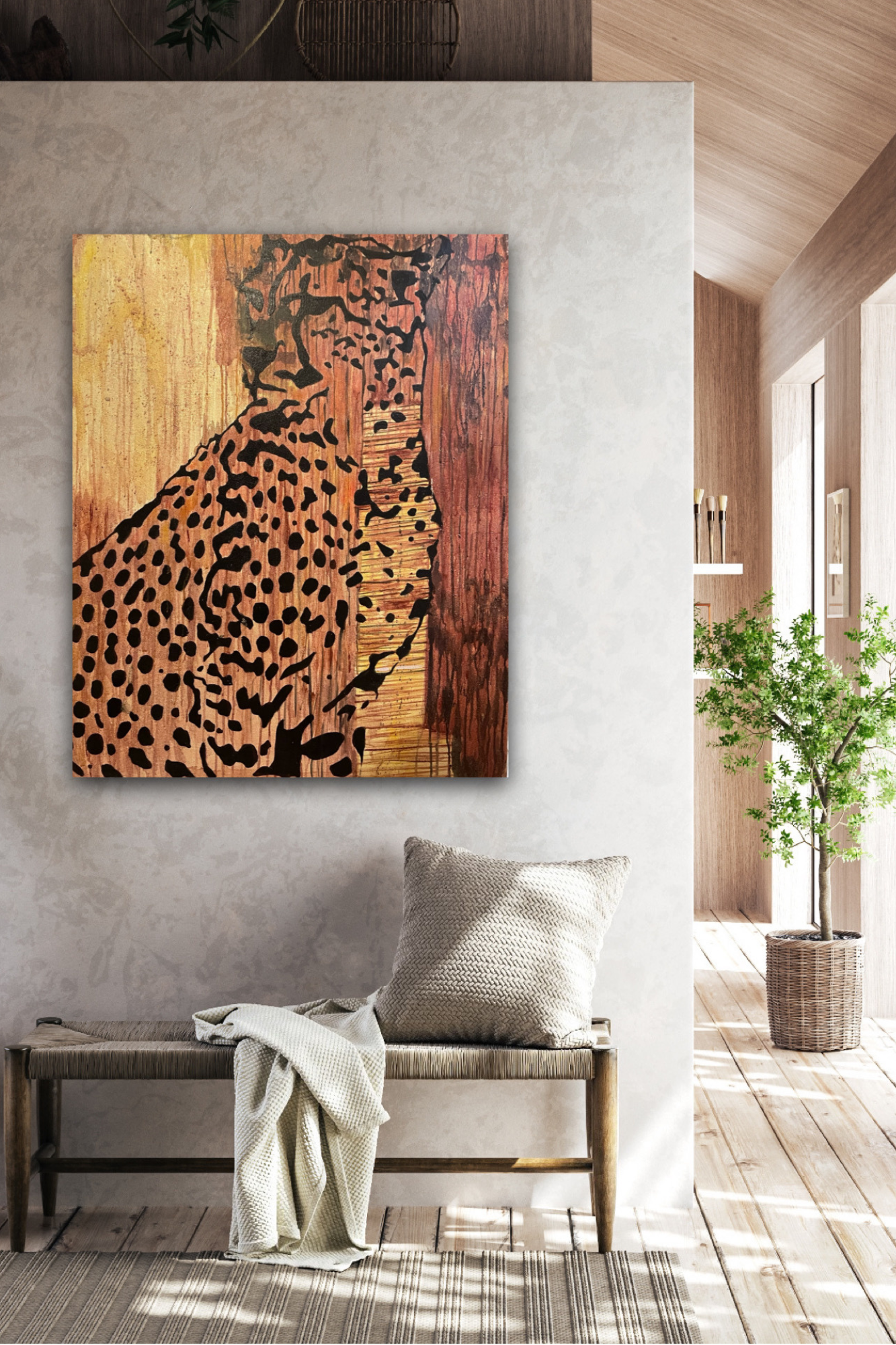 'Leopard Spirit' Acrylic On Canvas Painting