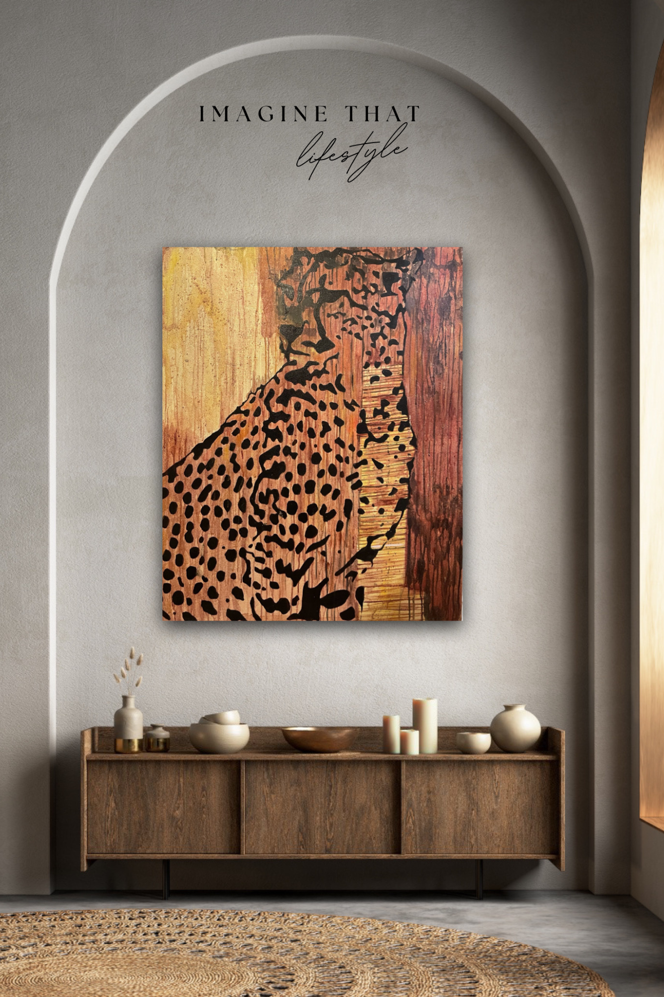 'Leopard Spirit' Acrylic On Canvas Painting