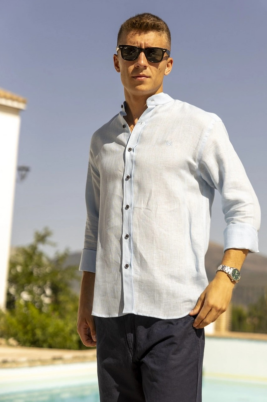 'Mallorca' Men's Classico Shirt - Sky Blue