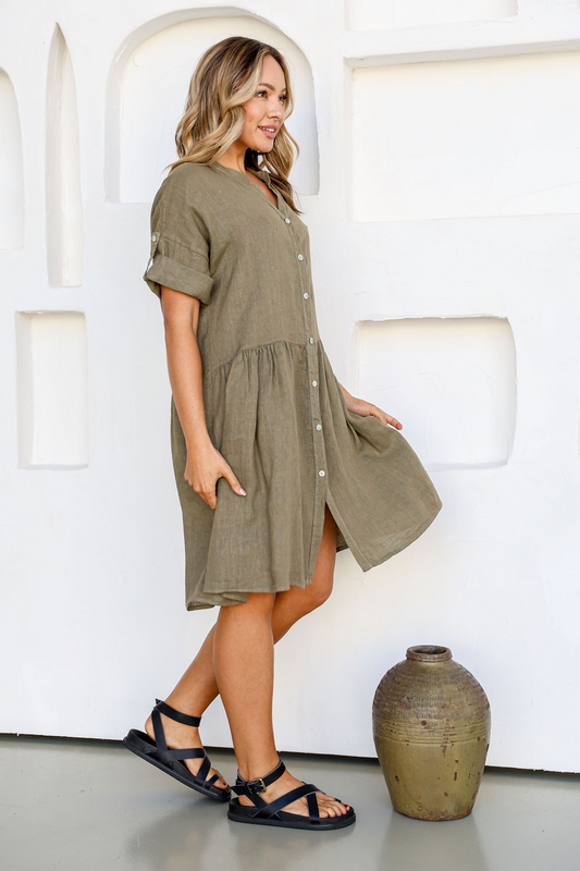 'Rosa' Linen Dress