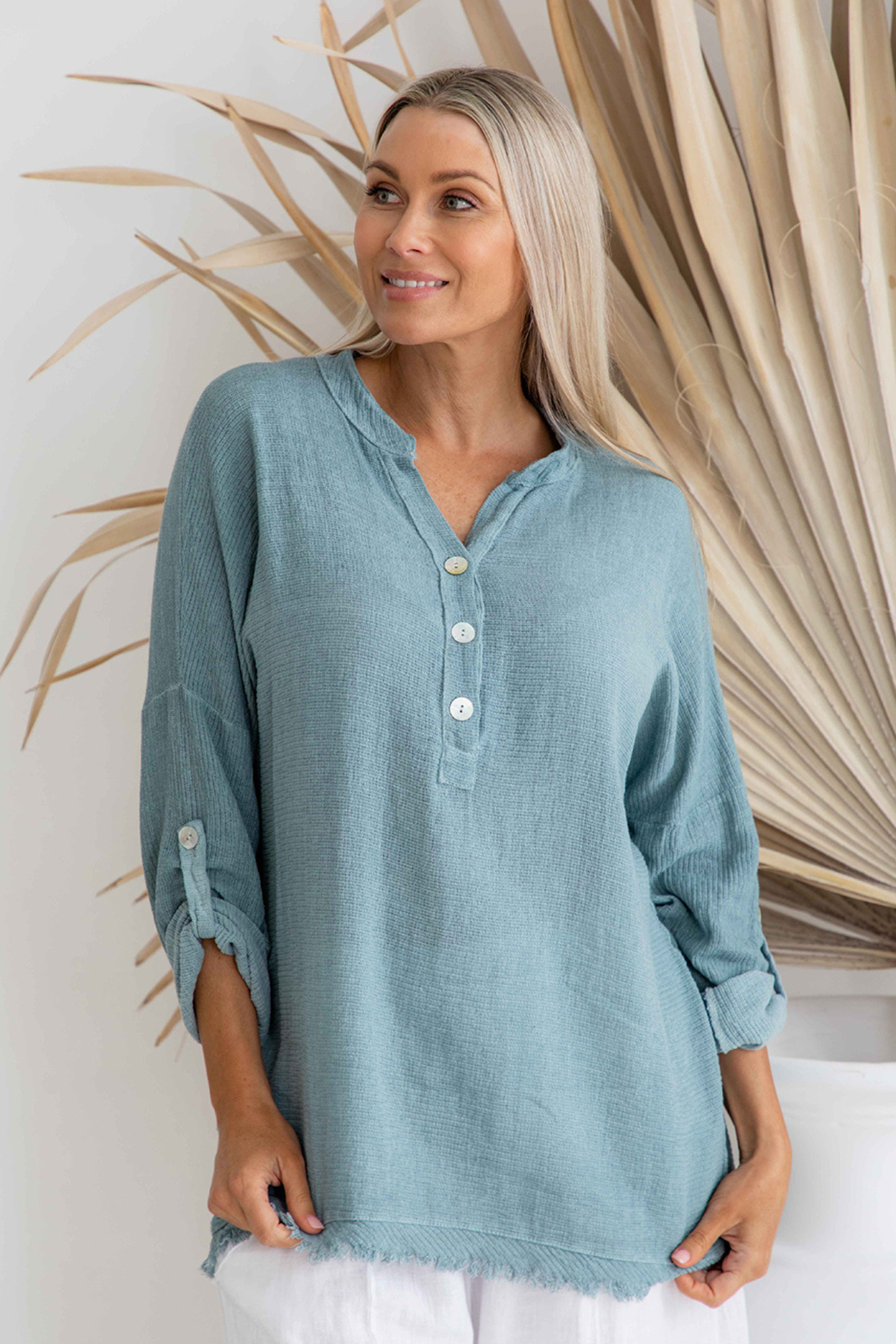 'Sally' Ladies Leisure Top - Sea Breeze