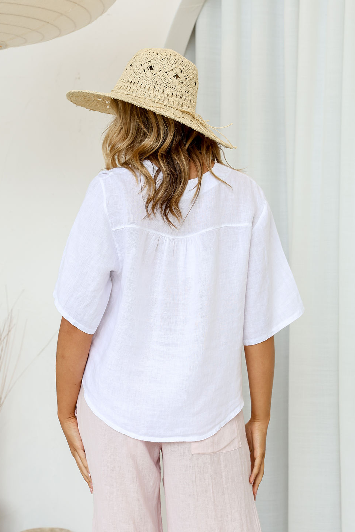 'Soul' Linen Top - White