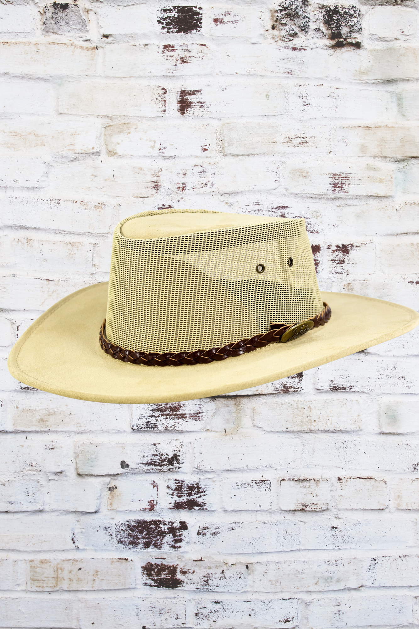 'Summer Breeze' Mesh & Suede Leather Hat