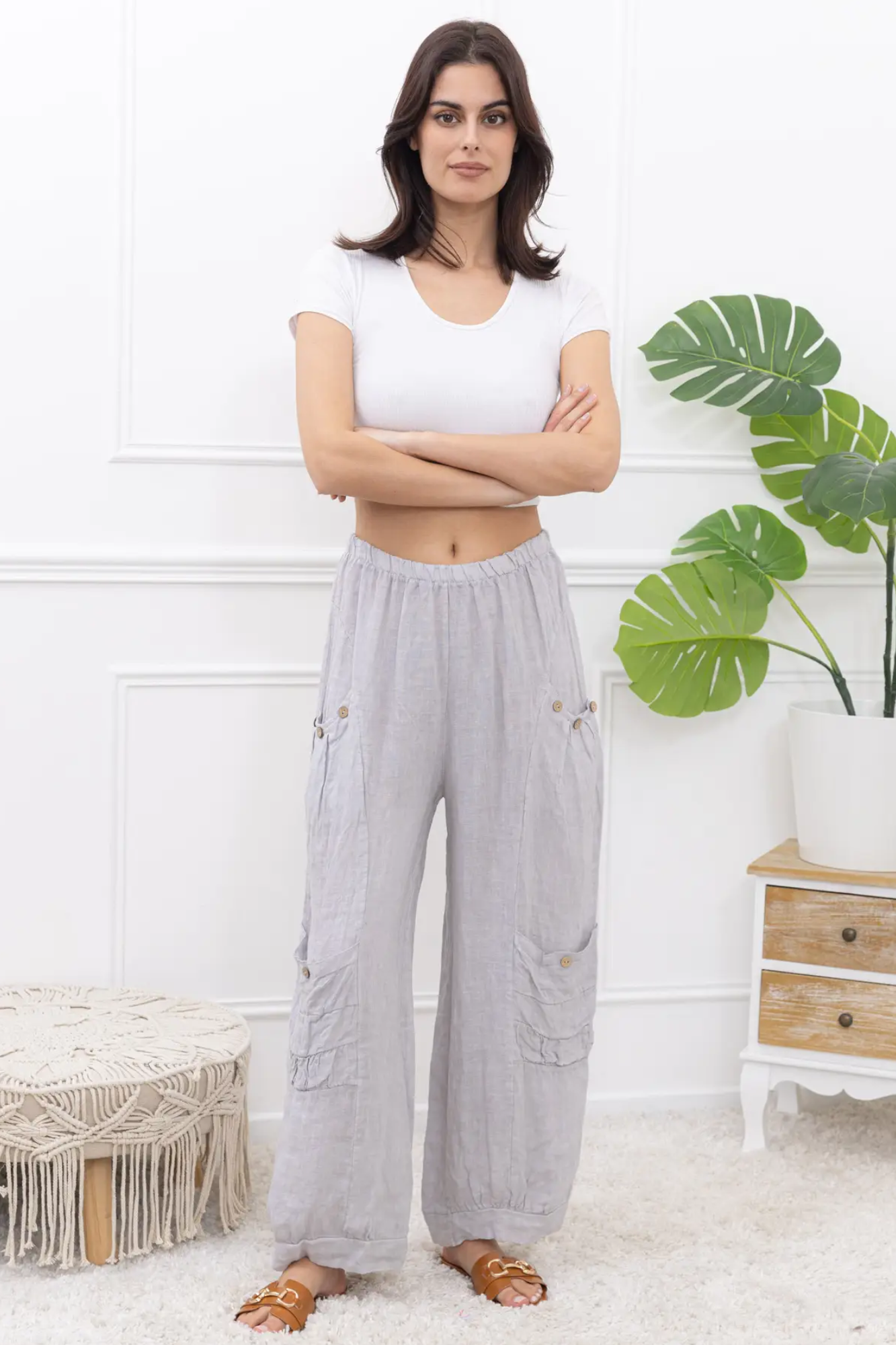 'Suri' Ladies Linen Pants