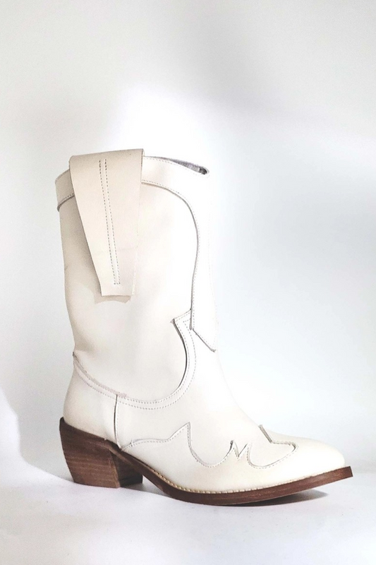 'Sorrento' Ladies Leather Boots - White