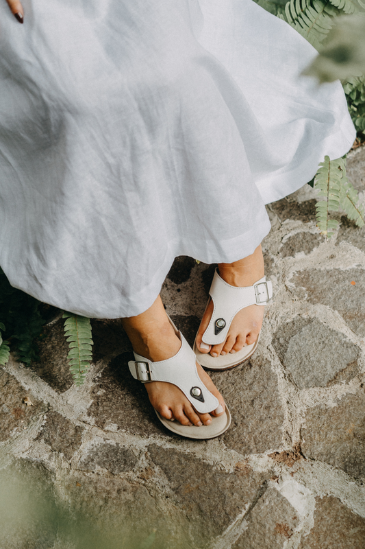 'TMB' Boho Leather Slip On Sandal