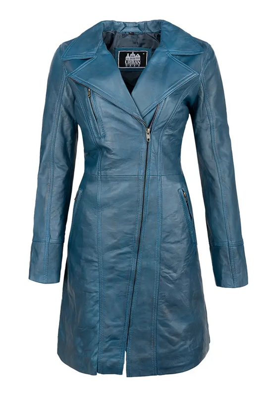 'Calypso' Ladies Trench Style Leather Jacket