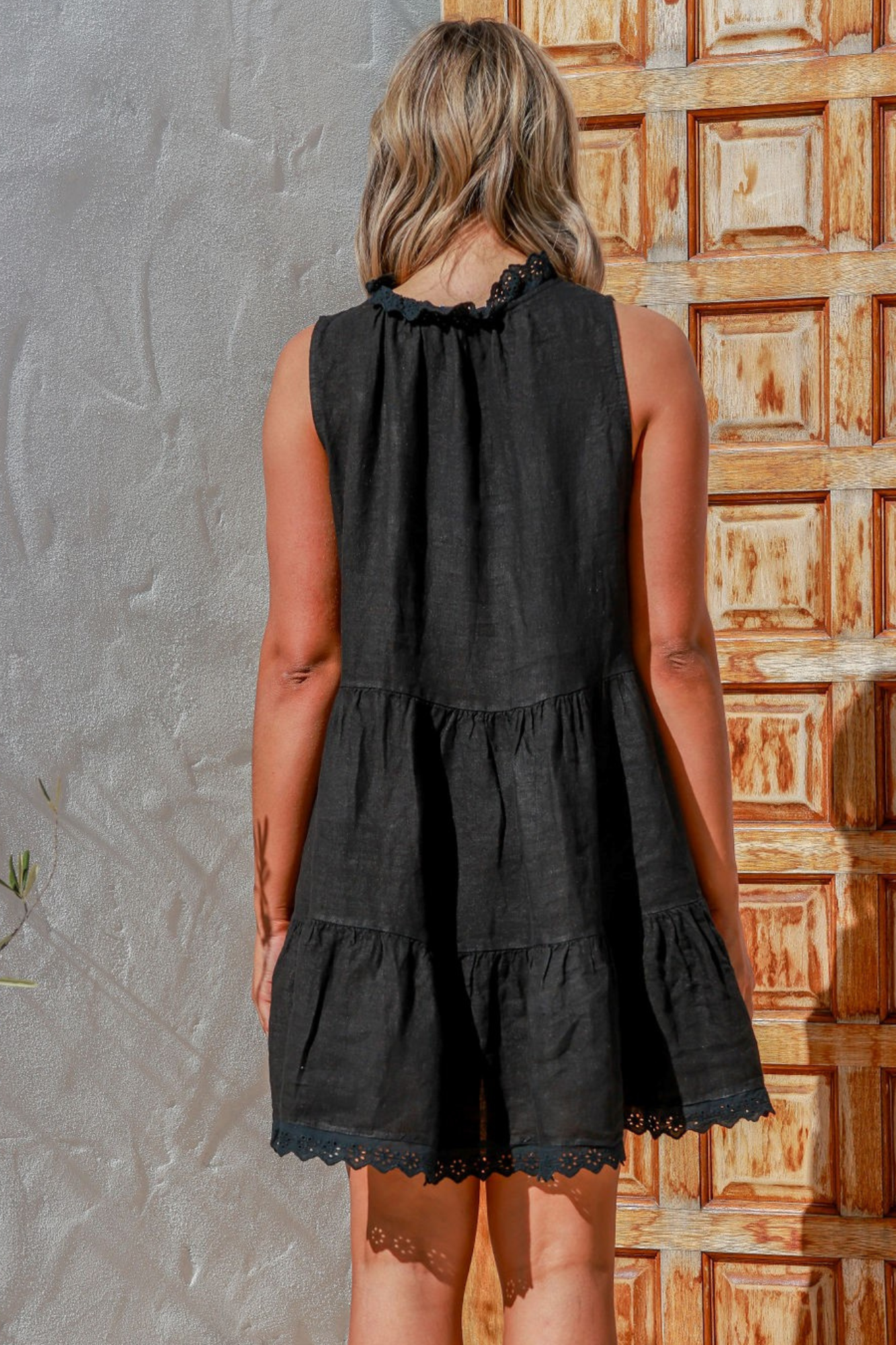 'Bellissima' Linen Dress - Black