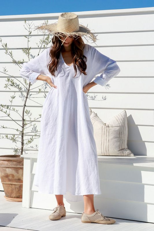 'Concetta' Long Linen Dress