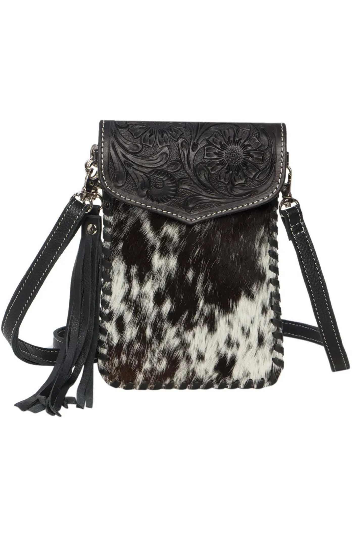 'Winona' Leather and Cowhide Phone Bag