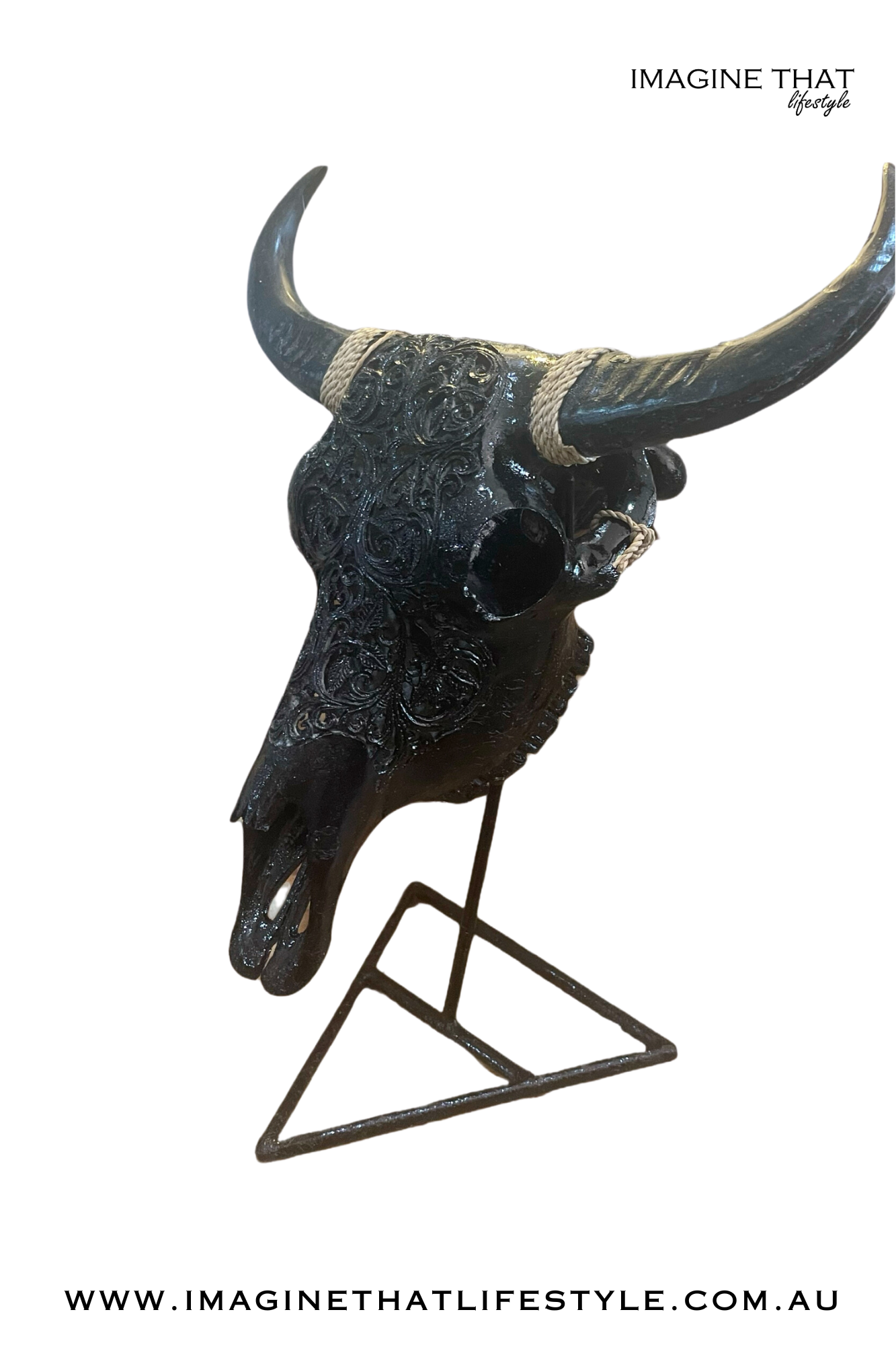 Resin Buffalo Skull on Stand