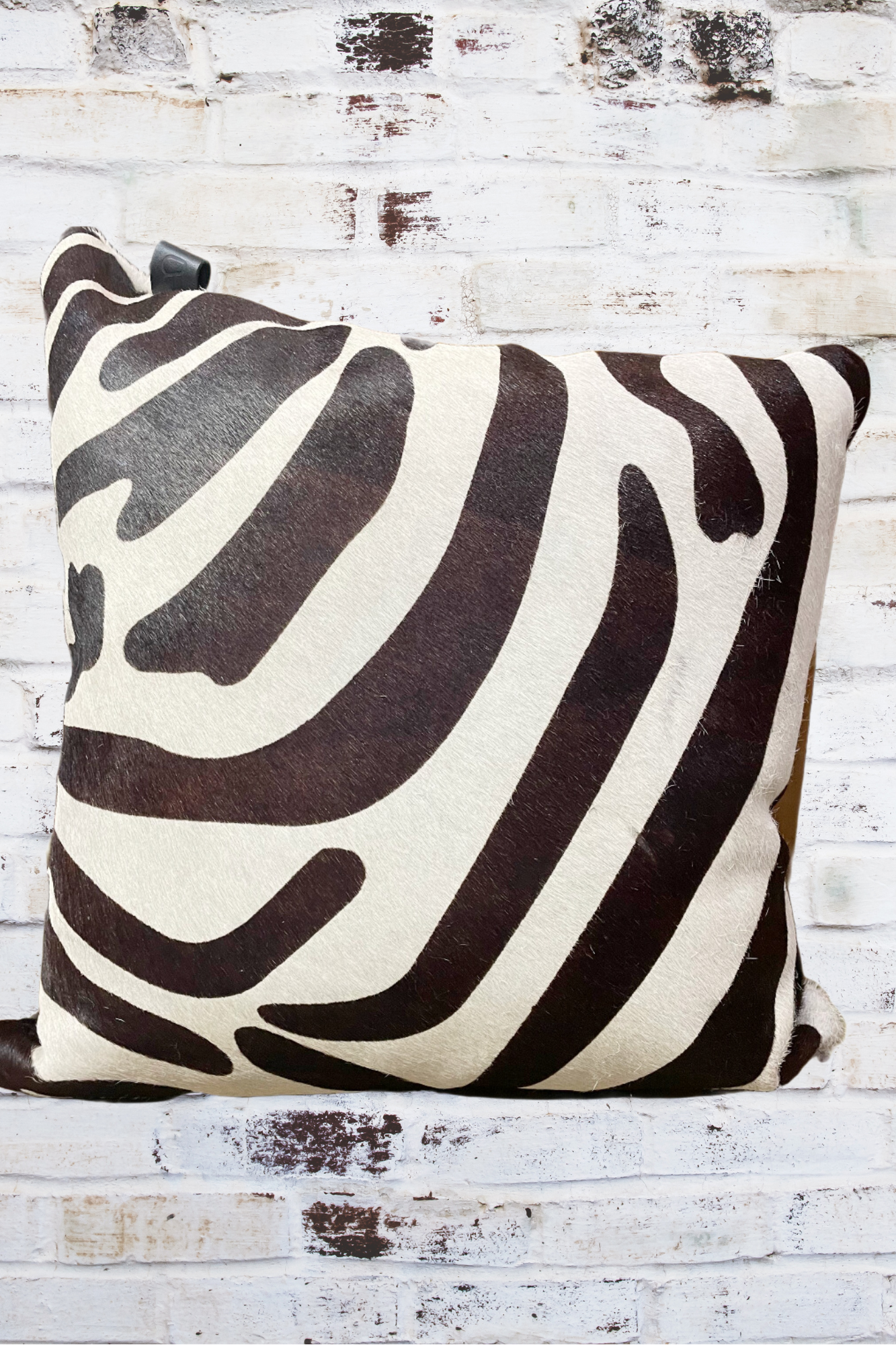 Zebra Print Cowhide Cushion