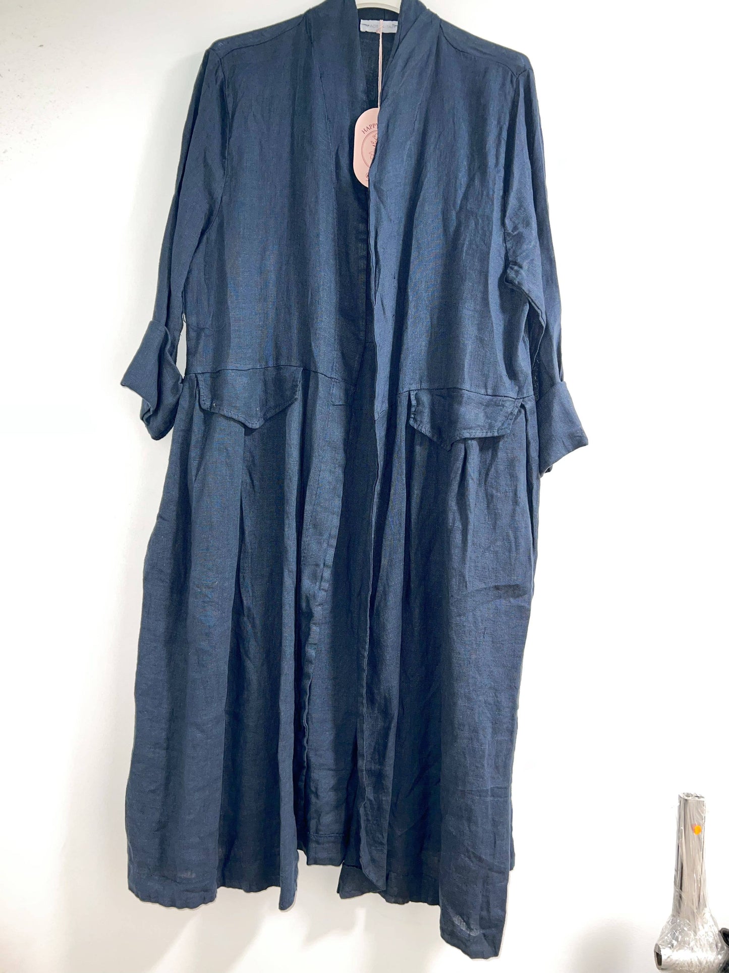 'Heidi' Long Linen Coat