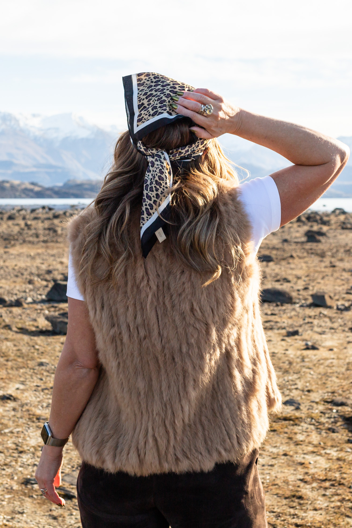 'Paris' Genuine Fur Vest - Camel