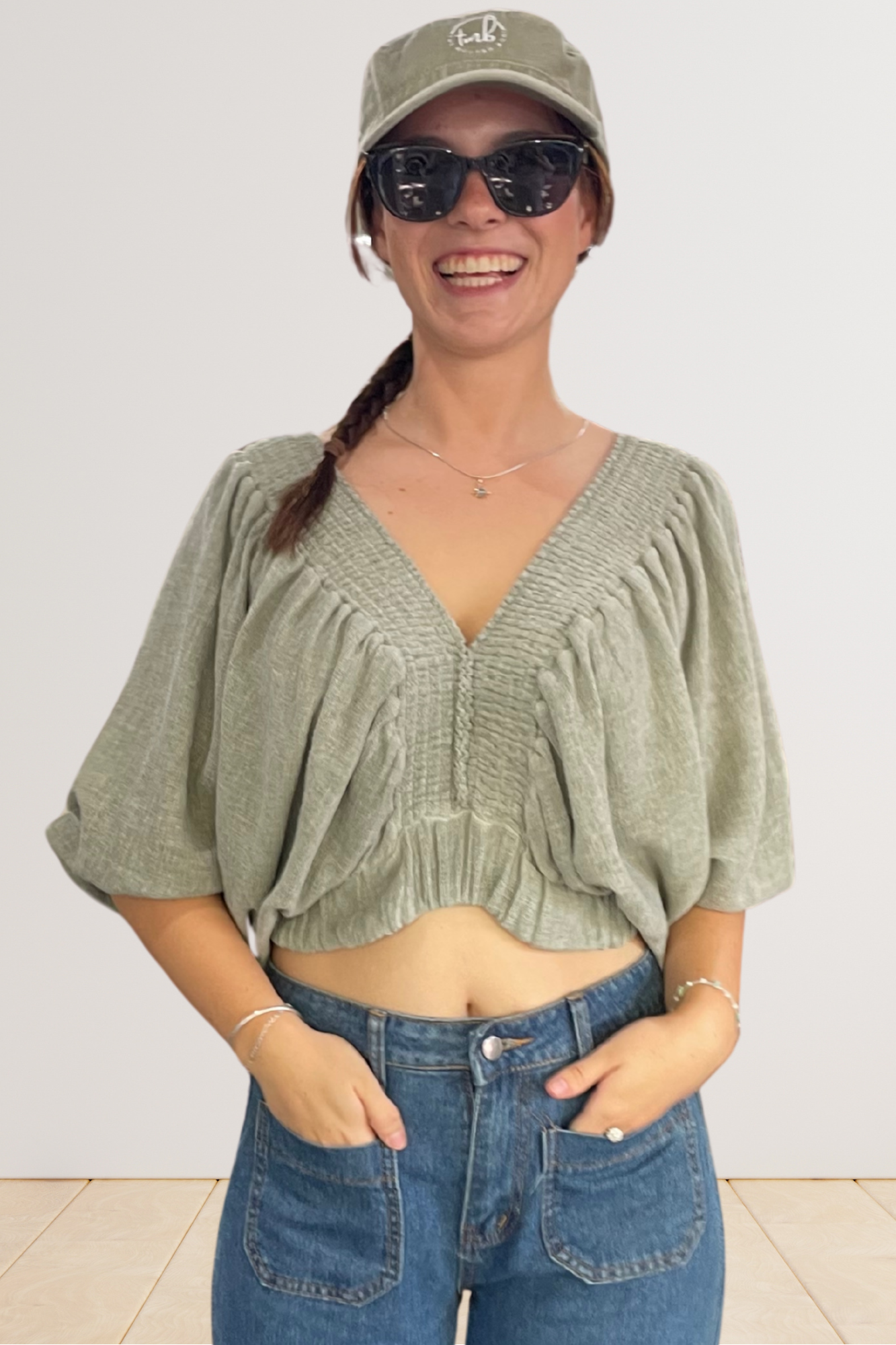 'Alice' Crop Top - Sage