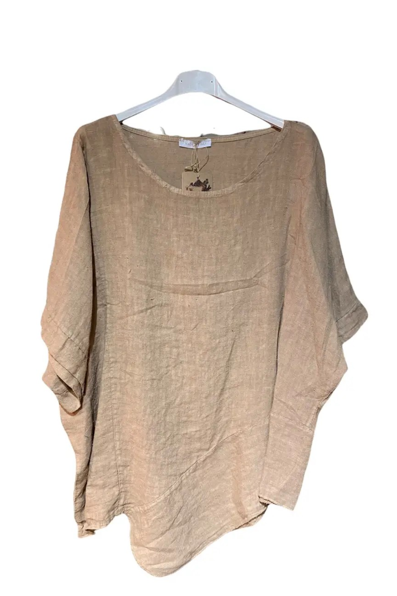 'Mila' Linen Asymmetric Top