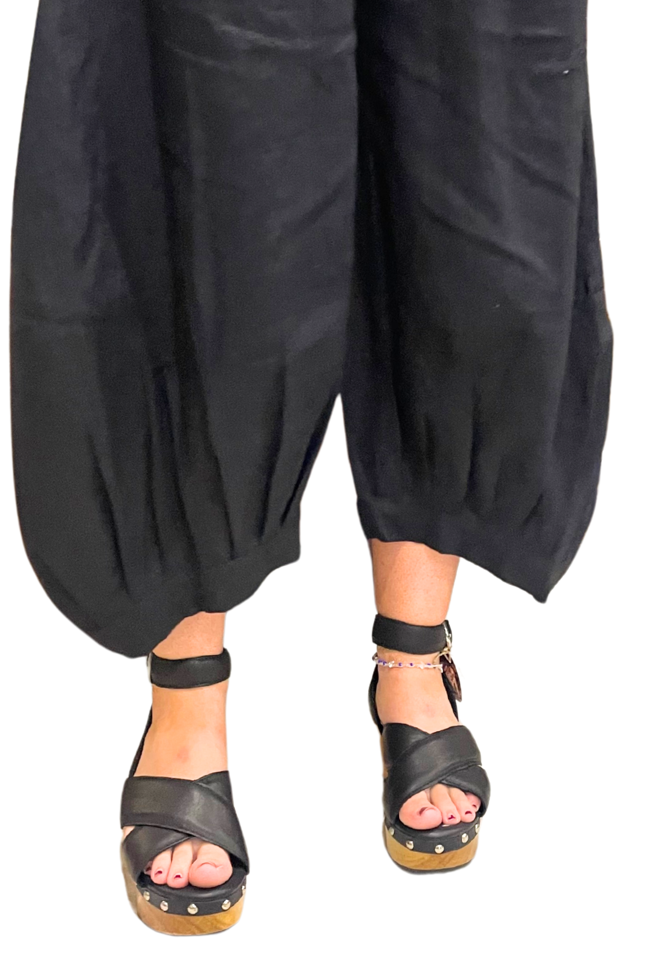 'Hannah' Linen Genie Pant - Black