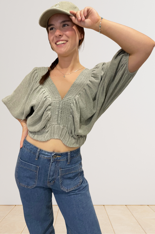 'Alice' Crop Top - Sage