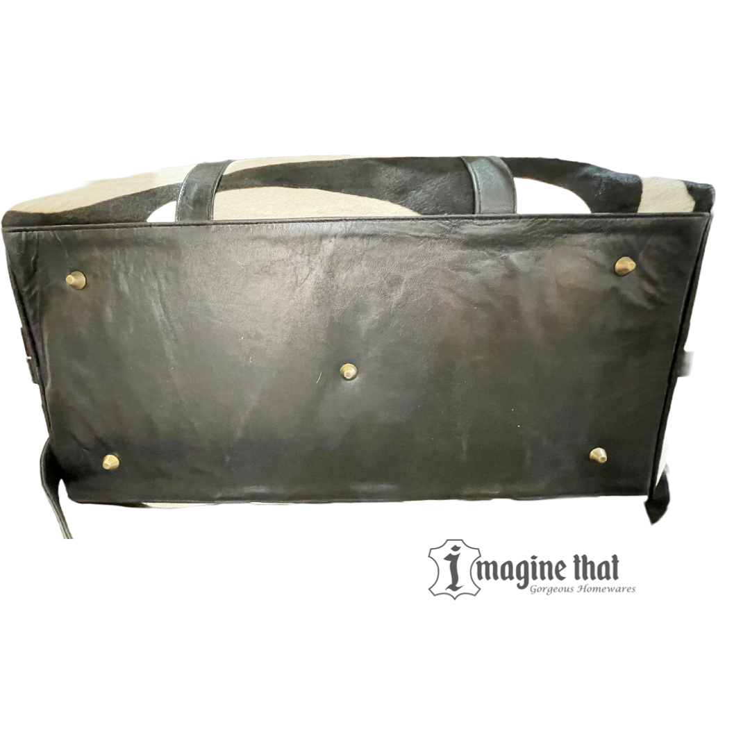 'Phoenix' Cowhide Zebra Print Travel Bag