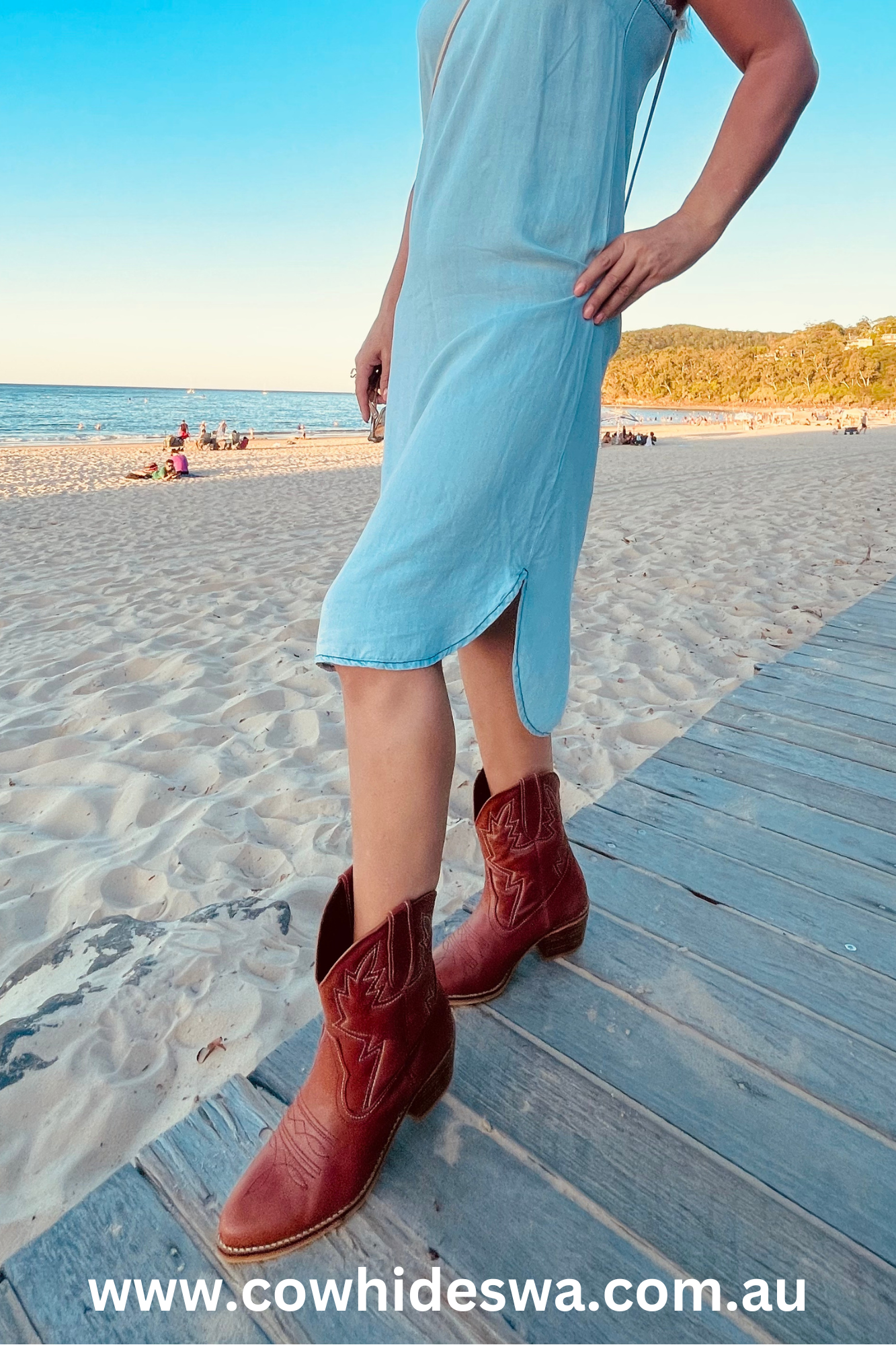 'Denver' Cowgirl Leather Boots