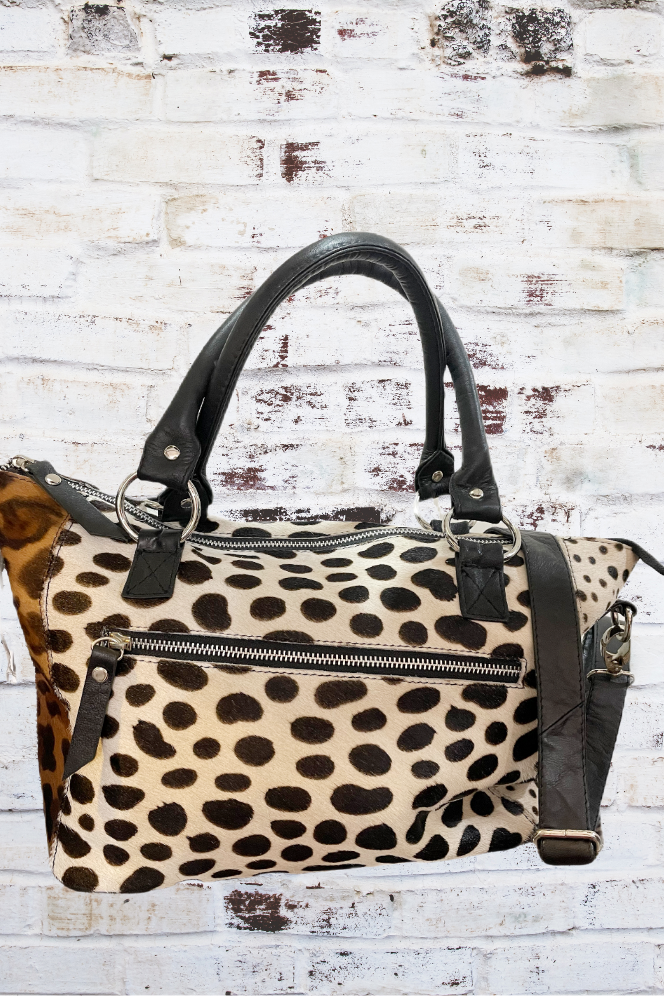 'Athena' Cowhide Animal Print Handbag