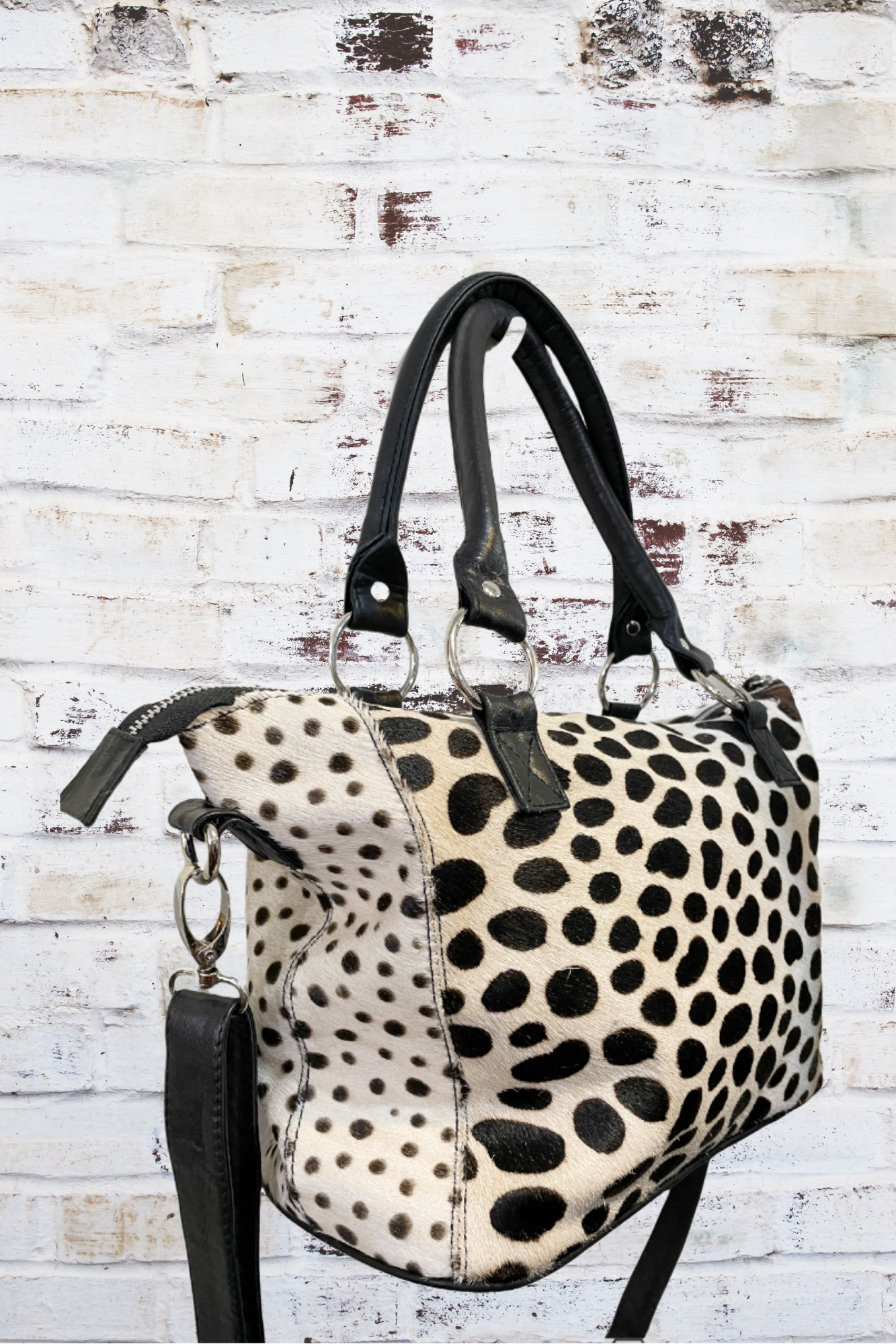 'Athena' Cowhide Animal Print Handbag