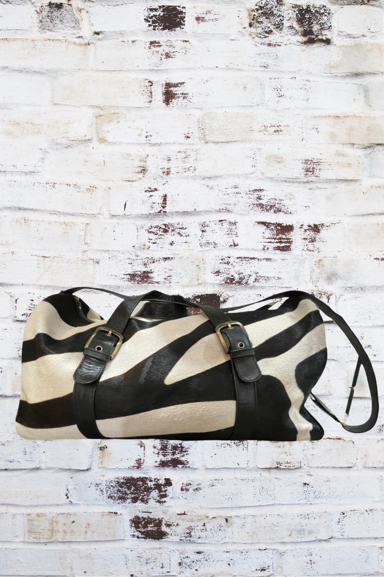 'Phoenix' Cowhide Zebra Print Travel Bag